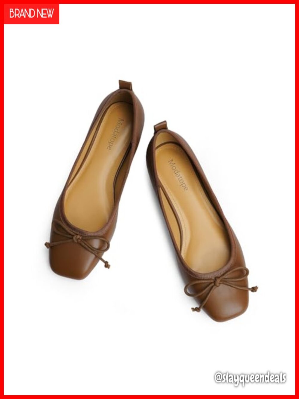 Ballet Flats with Bow Ankle Strap Cushioned